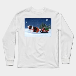 Guinea Pig Pulling Sleigh Long Sleeve T-Shirt